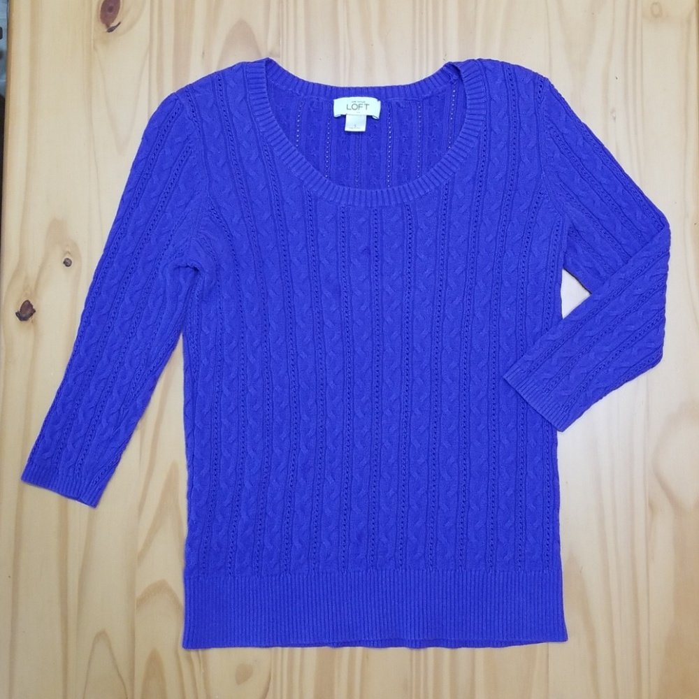 Loft Purple 3/4 sleeve sweater